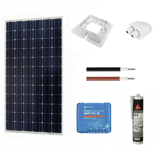 Kit solaire 130W – 12V avec régulateur MPPT et accessoires complets Kit solaire 130W – 12V avec régulateur MPPT et accessoires complets