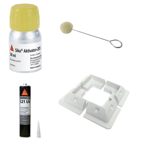 Kit de pose panneau solaire – Supports blancs MASIS & accessoires Sika Kit de pose panneau solaire – Supports blancs MASIS & accessoires Sika