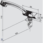 Miniature Robinet bec verseur nickelé avec contacteur London raccord tétine 10/12mm - COMET N° 2