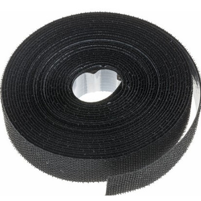 Bande velcro auto-adhésive -  20mm - Noir - 5m - 