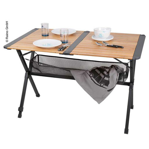 TABLE BAMBOU/ALU MENDOZA ENROULABLE 110x70cm - REIMO