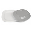 Assiette grise - 307 × 250 × 28 mm – Plastique solide pour usage nomade  - KAMPA