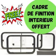 Miniature Baie coulissante farnier avec cadre noir en aluminium 800x400 - Contre cadre interieur Offert N° 1