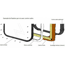 Miniature Baie fixe farnier avec cadre noir en aluminium farnier 800x400 - Contre cadre interieur Offert N° 5