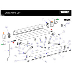 Miniature Caches Supports de Bras Tristor 4200 4900 5200 (Droit+Gauche) - THULE N° 2