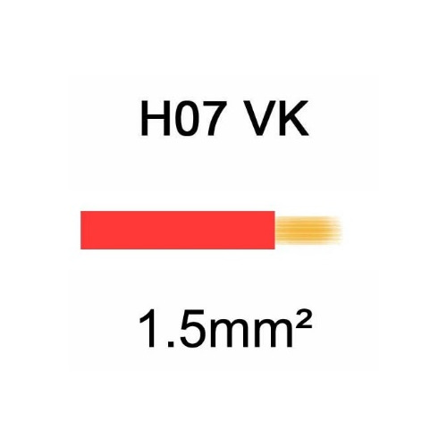100 metres de Câble H07VK cuivre souple 1.5mm² Rouge