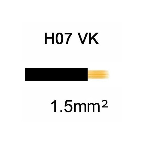 100 metres de Câble H07VK cuivre souple 1.5mm² Noir