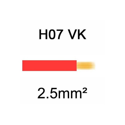100 metres de Câble H07VK cuivre souple 2.5mm² Rouge