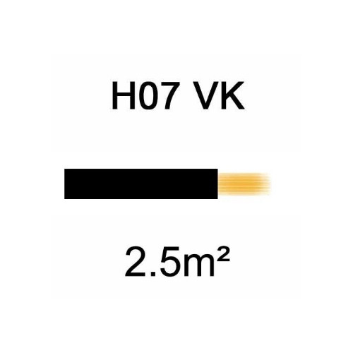 100 metres de Câble H07VK cuivre souple 2.5mm² Noir