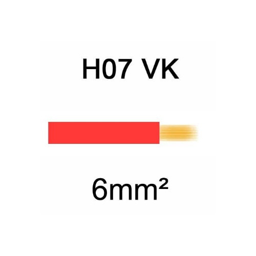 100 metres de Câble H07VK cuivre souple 6mm² Rouge
