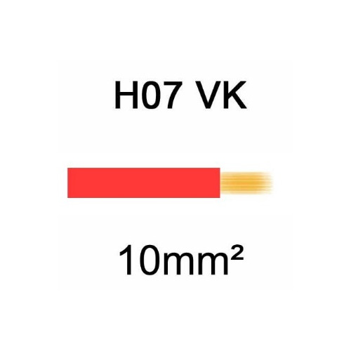 100 metres de Câble H07VK cuivre souple 10mm² Rouge