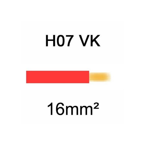 100 metres de Câble H07VK cuivre souple 16mm² Rouge