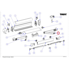 Miniature Kit de fixation des bras articulés pour store Thule Omnistor 5003 au bandeau frontal- THULE N° 1