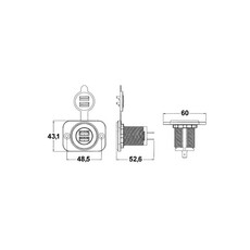 Miniature Prise USB-A + USB-C noir - OSCULATI N° 1