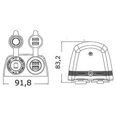 Miniature Prise allume-cigares + double USB avec carénage - OSCULATI N° 1