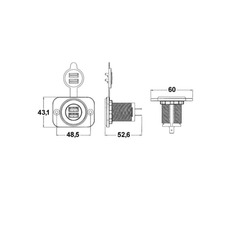 Miniature Prise USB Type-A + Type-C blanc - OSCULATI N° 1