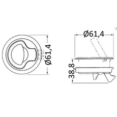 Miniature Lève-plancher nylon blanc sans serrure - OSCULATI N° 1