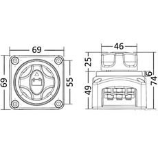 Miniature Coupe-circuit de batterie de soutien avec clé amovible - OSCULATI N° 1