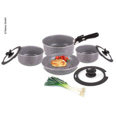 Miniature Jeu de casseroles en aluminium 8 pièces - CAMP4 attention produit neuf avec défaut d'aspect suite à un sinistre transport - produit neuf jamais utilisé N° 0