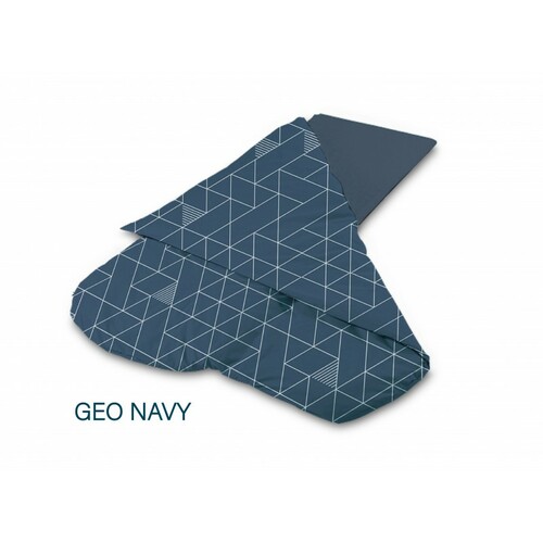 COUCHAGE ROOFVAN GEO NAVY 110 x 190 x 4 cm - DUVALAY attention produit neuf avec défaut d’aspect suite à un sinistre transport - produit neuf jamais utilisé