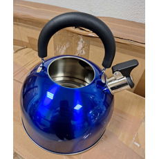 Miniature BOUILLOIRE ACIER INOX 2.5 L BLEUE A POIGNEE RABATABLE - MOOVE ATTENTION PRODUIT NEUF AVEC UN DEFAUT D'ASPECT SUITE A UN SINISTRE TRANSPORT - PRODUIT NEUF JAMAIS UTLISE MANQUE EMBALLAGE D'ORIGINE N° 1