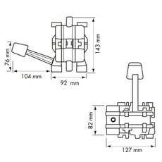 Miniature Pompe à pied double effet - OSCULATI N° 1