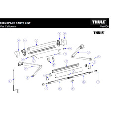 Miniature Bras à ressort gauche pour store Thule Omnistor 5102 / VW California. - THULE N° 1