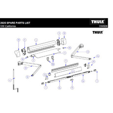 Miniature Bras à ressort droit pour store Thule Omnistor 5102 / VW California - THULE N° 1