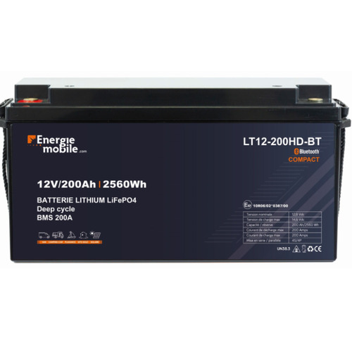 Batterie Lithium LT 12-200 Ah HD-BT - 2560 Wh - ENERGIE MOBILE