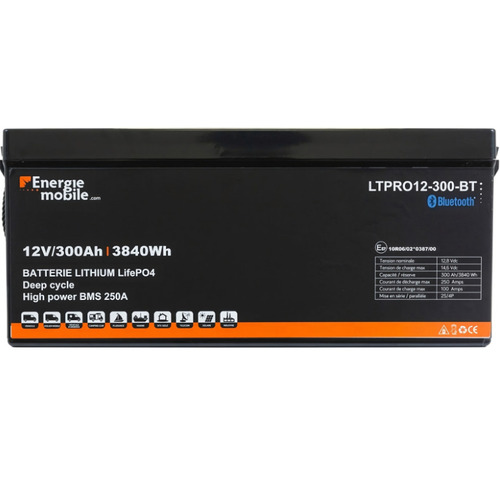 Batterie Lithium LTPRO 12-300 Ah BT - 3840 Wh - ENERGIE MOBILE