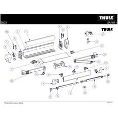 Miniature Bras à ressort gauche complet pour store Omnistor 5003 (2.3 m)- THULE N° 2