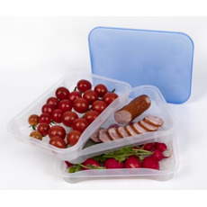 Miniature Set de 3 Boîtes alimentaire hermétique transparent/bleu - CAMP 4 ATTENTION PRODUIT NEUF AVEC UN DEFAUT D'ASPECT SUITE A UN SINISTRE TRANSPORT - PRODUIT NEUF JAMAIS UTLISE N° 0