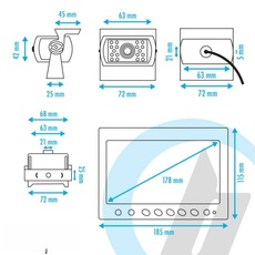 Miniature Kit vidéo de recul avec écran LCD 7" | RWEC99X - BEEPER N° 2