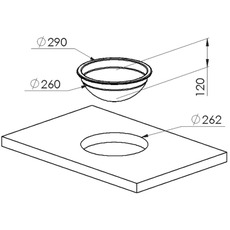 Miniature EVIER ENCASTRABLE ROND 290 mm, hauteur 120 mm- CARBEST N° 1