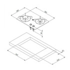 Miniature Plaque de cuisson Burny Cristal 2- 2 FEUX - 380 x 280 - PV1351 - CAN N° 1