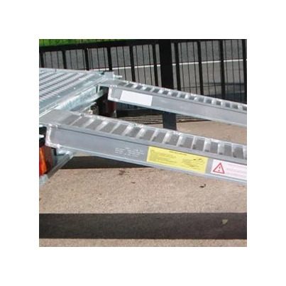 Jeu de 2 rampes alu renforcées droites avec crochet sans rebords - 2m50 - 3600 kg - TRAILERS EQUIPMENT