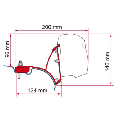 Adaptateur VW T5/T6 Transporter/Multivan F43 - sans rail C - Deep Black - FIAMMA