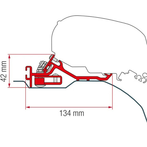 Adaptateur pour store F65, F80 - Ducato/Jumper/Boxer H2 L4 2006 (Support à profil bas)- FIAMMA Adaptateur pour store F65, F80 - Ducato/Jumper/Boxer H2 L4 2006 (Support à profil bas)- FIAMMA