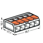 Miniature Borne de raccordement 5 câbles avec levier -LOT DE 5 - 221-615- WAGO N° 2