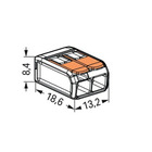 Miniature Borne de raccordement 2 câbles avec levier - A L'UNITE - 221-412 - WAGO N° 2
