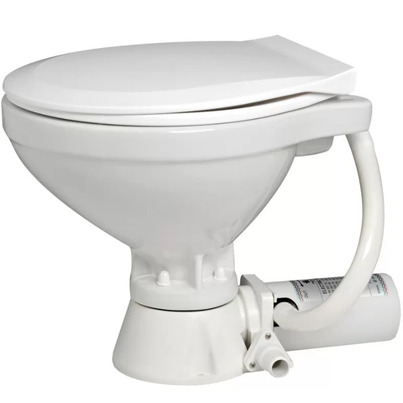WC électrique compact 12V à broyeur – cuvette porcelaine, lunette  plastique Soft Close blanche –  OSCULATI