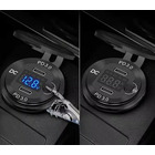 Miniature Prise USB-C encastrable avec double port USB-C - Voltmètre LED intégré - N° 2