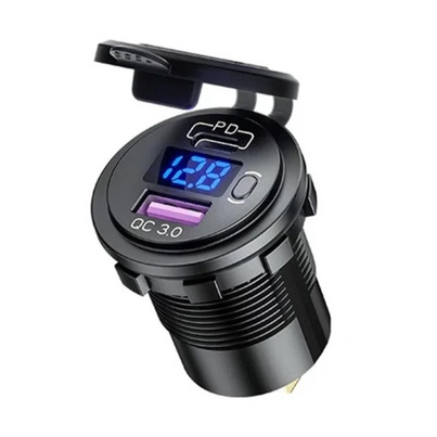 Prise charge rapide encastrable - USB + USB-C - Voltmètre intégré 