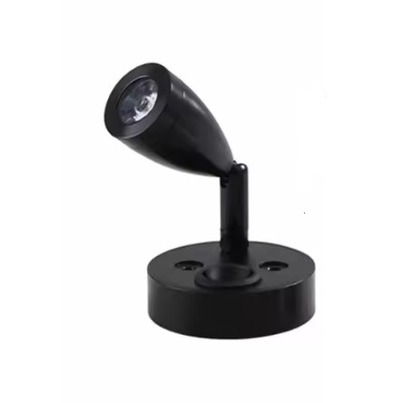 Lampe de lecture LED 12V avec interrupteur et tête orientable 360° - NOIRE - LUMIERE CHAUDE