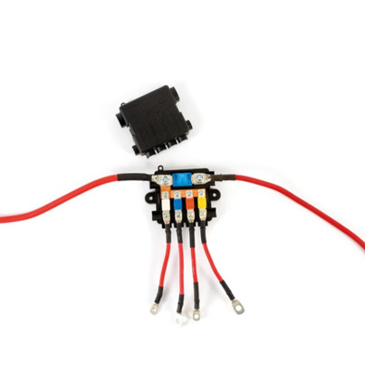 Boitier porte-fusibles : 1 Entrée DC/ 5 sorties DC : 1 Mega Fuse M8 4 x Midi fuse max. 200 A - ENERGIE MOBILE
