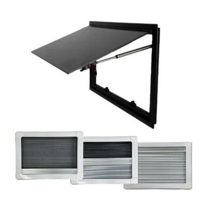 Baie projetable SQUARE en double vitrage acrylique – 700 X 400 - Store occultant + moustiquaire