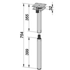 Miniature PIED DE TABLE - 7352 ILSE - 375/756 mm- DOUBLE PLATEAU PIVOTANT 360° - ANTHRACITE  N° 3
