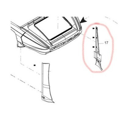 ATTENTION Produit imparfait | Pied de cabine châssis Ford – Coté gauche – BLANC 249 – Pour Challenger Profilé
