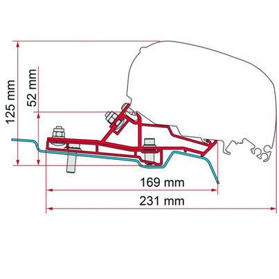 KIT ADAPTATEUR POUR FORD TRANSIT - VAN H2L3 320  - F80S - FIAMMA