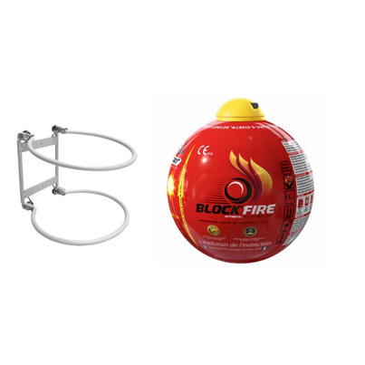 Pack Sécurité Incendie : Boule Extinctrice BLOCK'FIRE® + Support Mural Multidirectionnel - BLOCK'FIRE